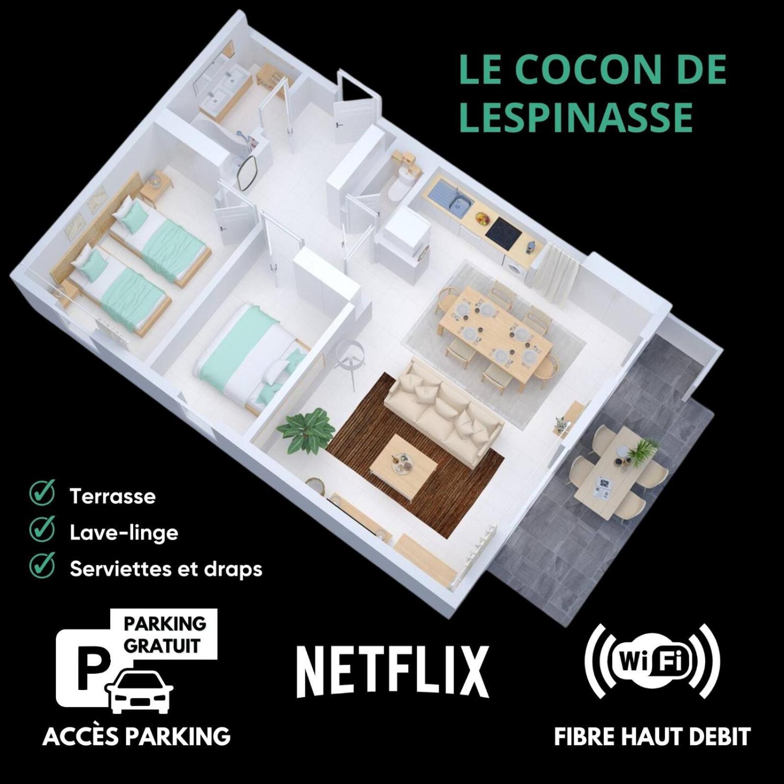 Le Cocon De Lespinasse - Parking - Checkin Autonome Apartment Ngoại thất bức ảnh